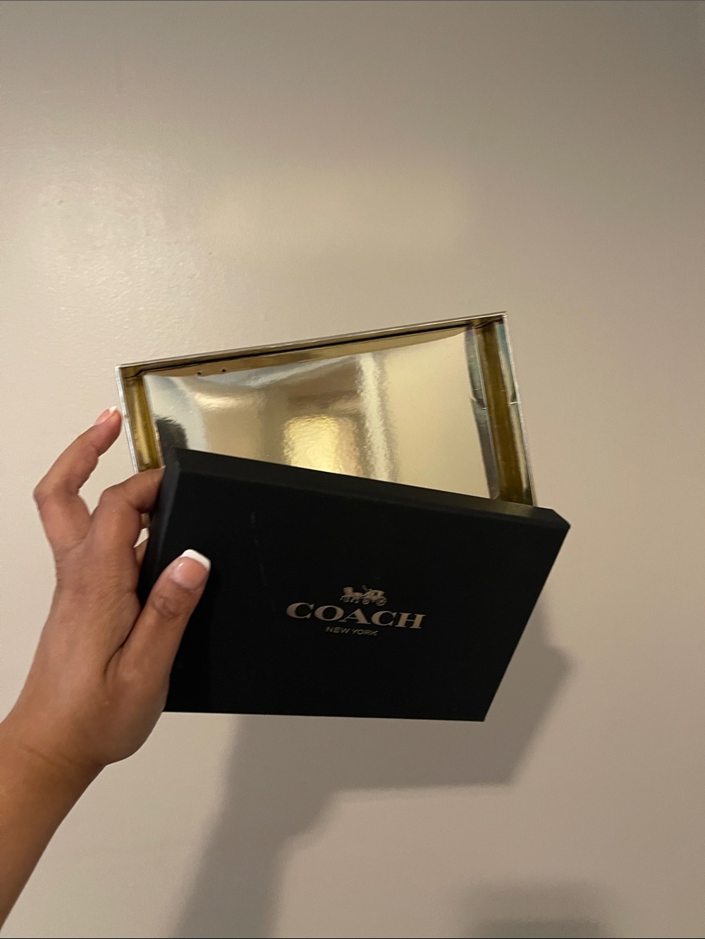 COACH Black and Gold Branded Gift Box